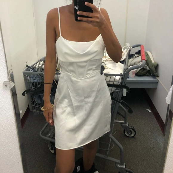 ZARA SATIN LINGERIE STYLE DRESS - Picture 6 of 15